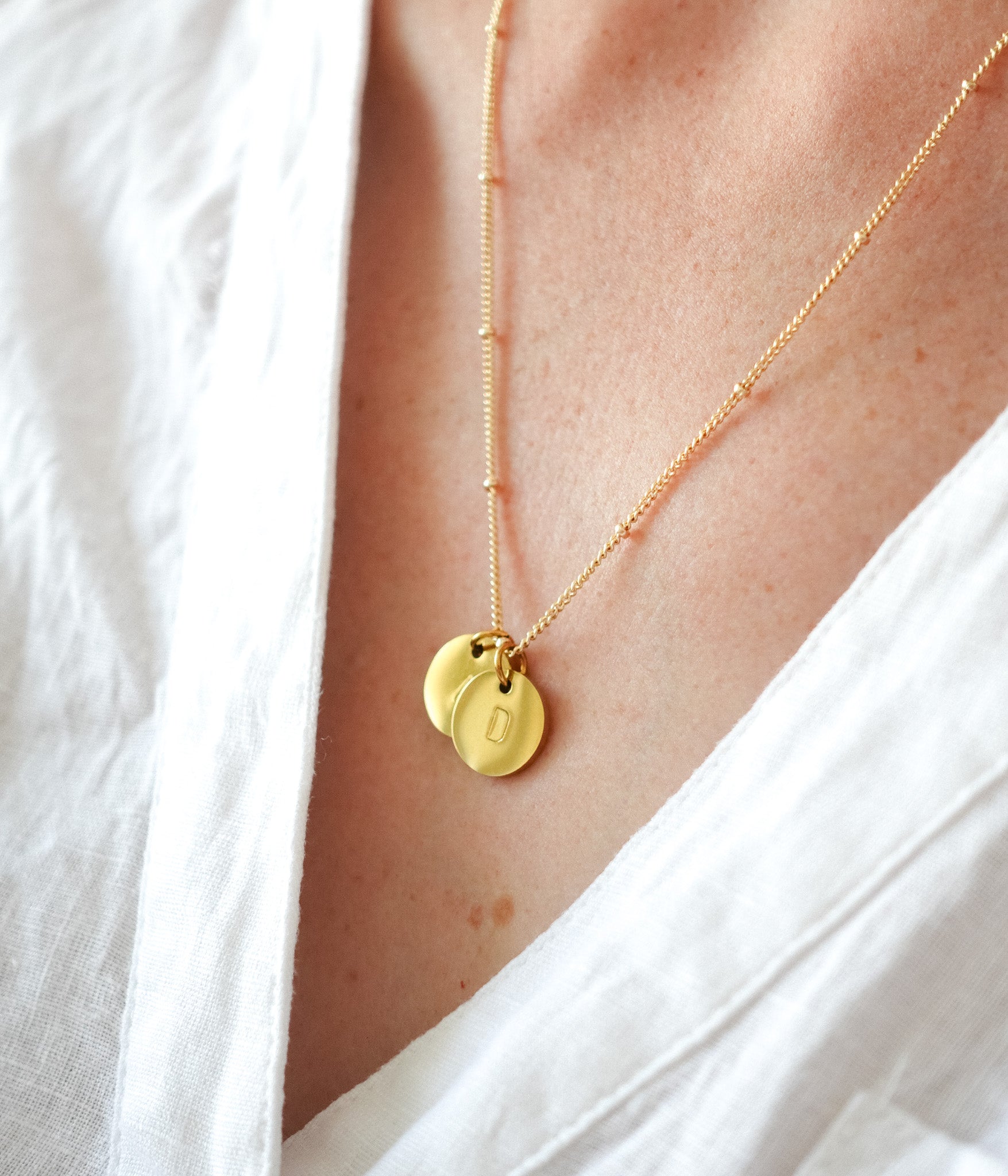 Gold Initial Pendants - On the Rose Chain
