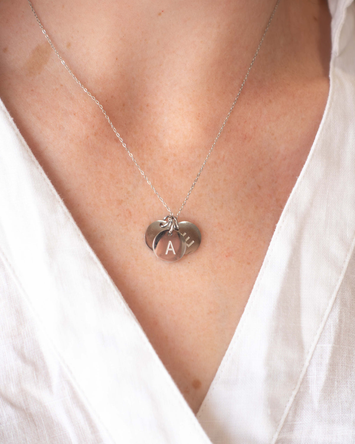 Silver Initial Pendants - On the Emma Chain