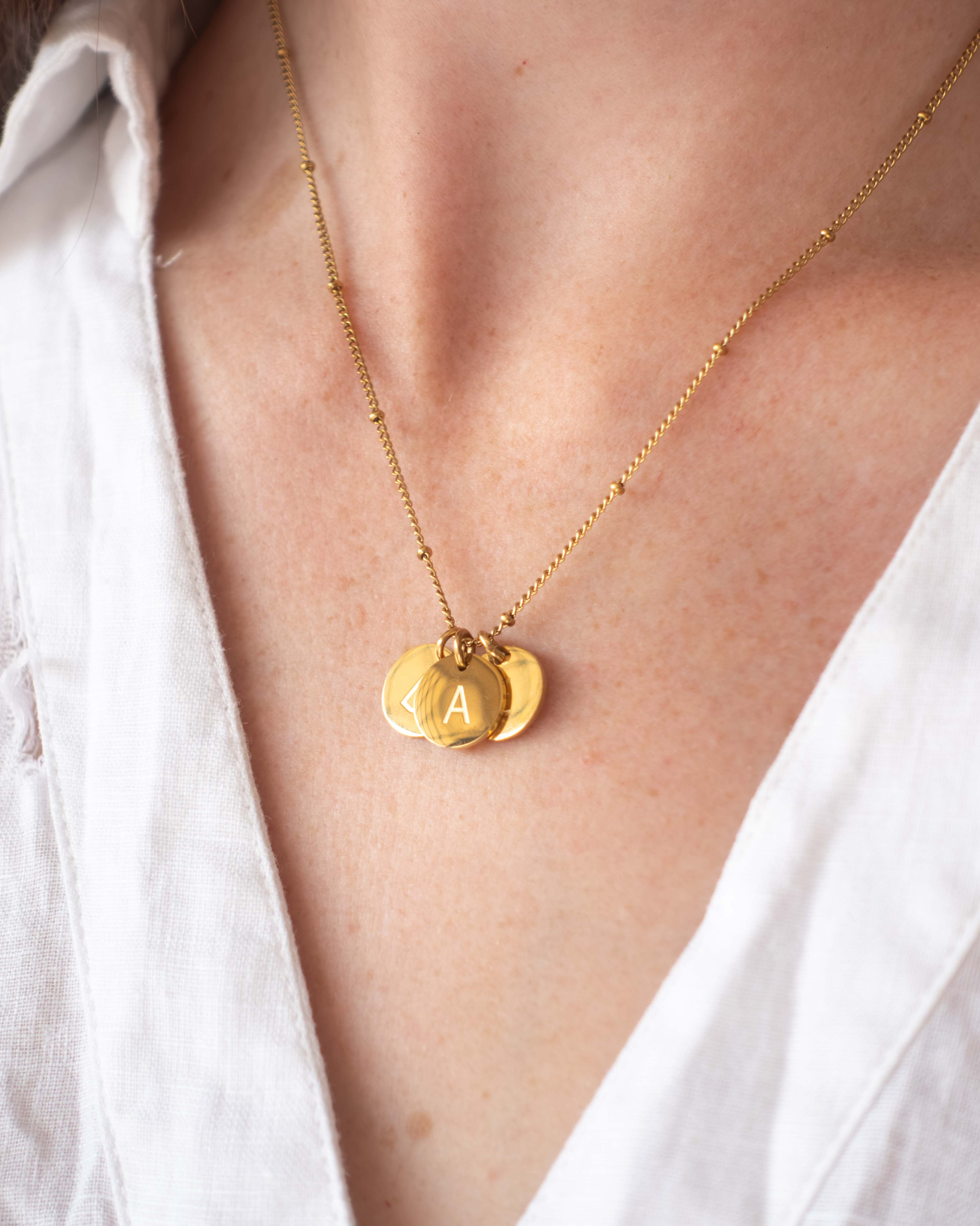 Personalised initial necklace in stainless steel