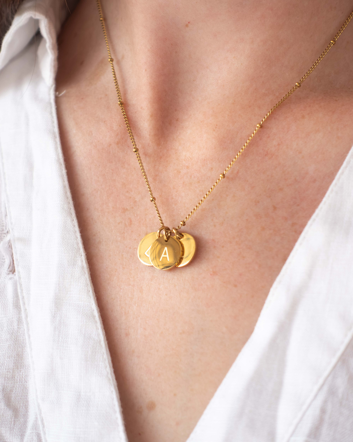 Personalised initial necklace in stainless steel