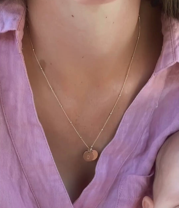 Video of the Personalised initial necklace in stainless steel